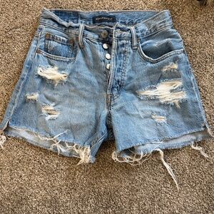 Aeropostale Light Blue Ripped Jean Shorts